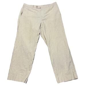 Tommy Bahama Silk Linen Blend Pants Mens Size 38 Striped Cream Beige Casual Read